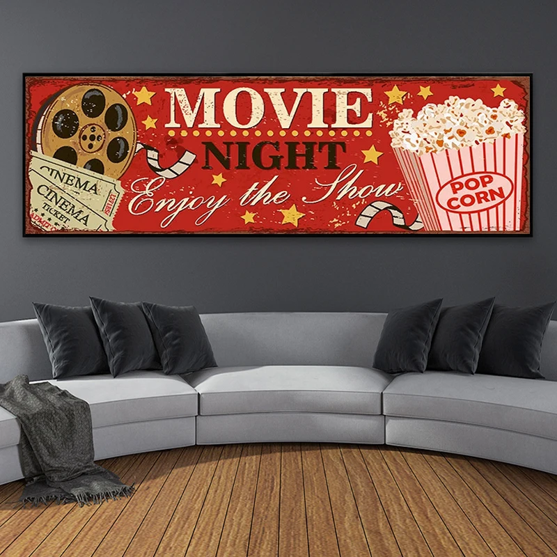 Знак кино, холст, картина, абс – обзор и цена Vintage Home Cinema